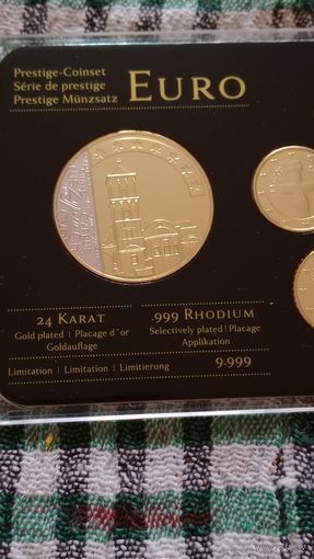 Кипр комплект евро монет с медалью 2009 позолота