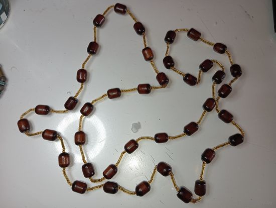 Бусы из бисера и дерева с рубля .