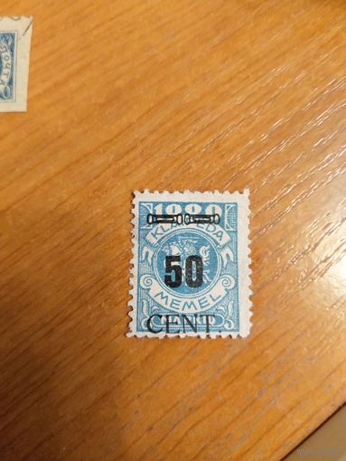 1923 Французская мандатная территория Мемель герб Погоня чистая без клея без дыр (1-7)