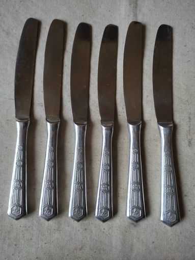 Нож столовый СССР, комплект 6 шт. См. описание.