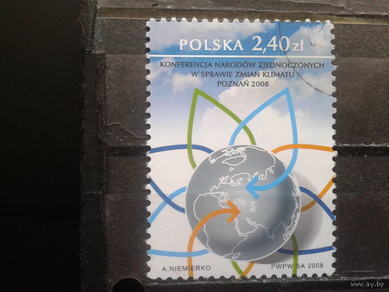 Польша, 2008, Конференция ООН по климату, Михель 1,9 евро гаш.