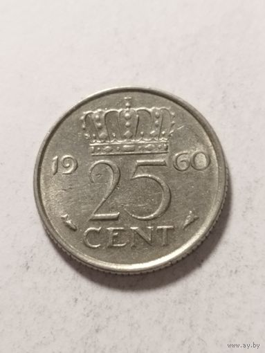 Нидерланды 25 центов 1960