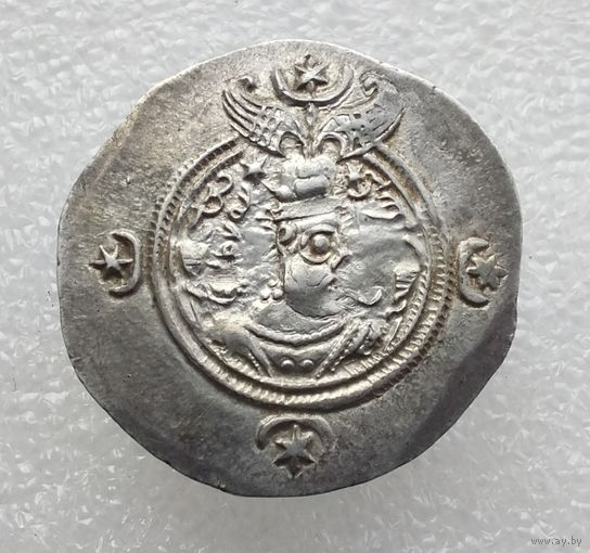 Иран (Персия) VI век. Драхма. Сасаниды. Хосров II (591-628 гг.) 6-й год правления, г. Бишапур.