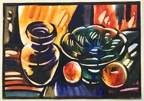 Гумен Ф.Ф "Натюрморт", 1999 г.Акварель. 61х43 см.