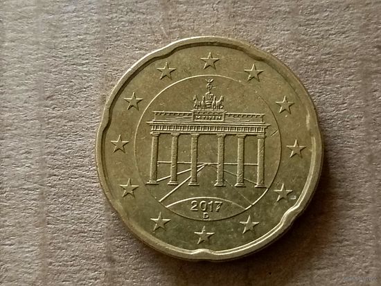Германия 20 евроцентов, 2017"D". (-U-обм)