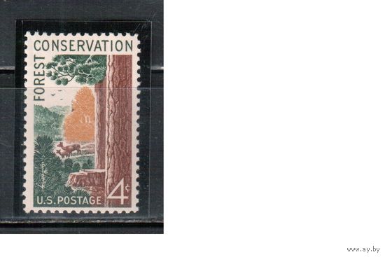 США-1958, (Мих.741), ** , Лес, Фауна (одиночка)