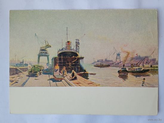 1954. соцреализм. Абдурахманов. Индустриальный пейзаж