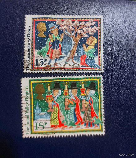 Великобритания. Рождество. Иллюстрации (2 марки из серии)