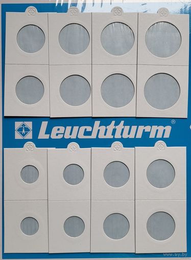 Холдеры Leuchtturm MATRIX 17,5 мм! Самоклеящиеся холдеры для монет Leuchtturm 20 мм (белый)! Германия, Лёйхтурм, Leuchtturm! ВОЗМОЖЕН ОБМЕН!