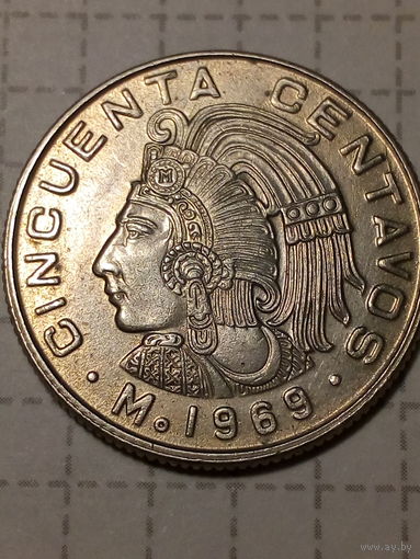 50 сентаво Мексика  1969 год