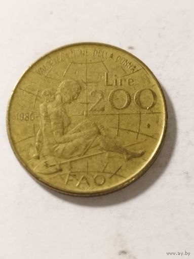 Италия 200 лир "ФАО-международный год женщин" 1980