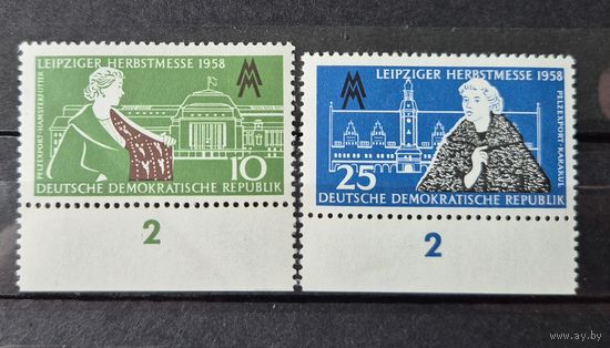 Германия, ГДР 1958 г. Mi.649-650 MNH** полная серия
