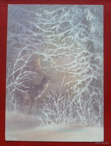 С Новым Годом ! Чистая.  1988 года. Исаков. 1770.