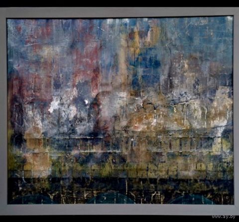 Лисовский А.С "Колизей", 2025г. Холст на ДВП, акрил, смешанная техника. Размер 60х50 см.