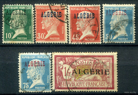 Французские колонии - Алжир - 1924/25г. - аллегория - 6 марок - гашёные, последняя марка с небольшим разрывом с левого нижнего уголка. #4-W1-115-A-1