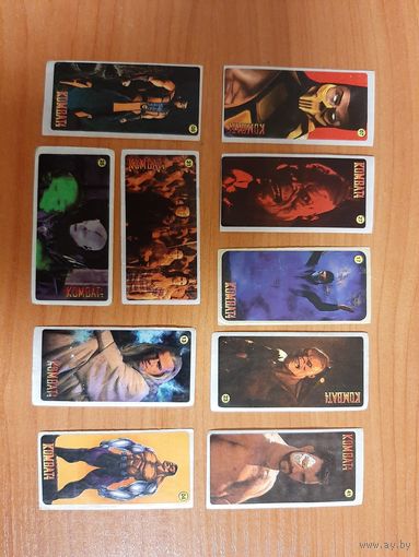 Мортал Комбат 4. Mortal Kombat. Наклейки. 10 шт. лотом. Из коллекции.