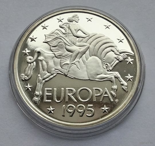 Бельгия 1995. Europa euro-ecu. Серебро 22,85 гр. Proof. Сертификат.