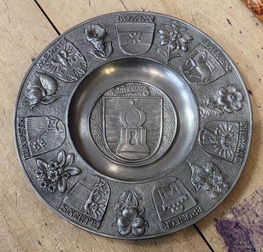 Тарелка оловянная