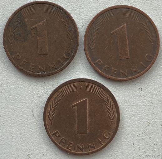 Германия 1 пфенниг 1974 г. F. Цена за 1 шт.