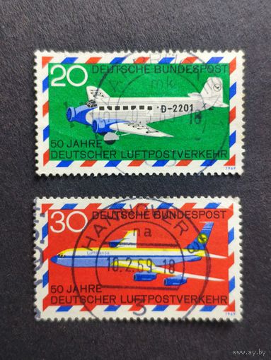 Германия 1969. 50-летие немецкой авиапочты. Полная серия
