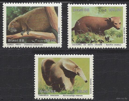 1988 Бразилия 2259-2261 Фауна 3,00 евро