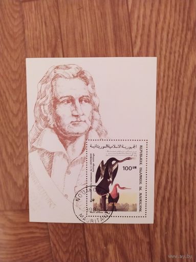 Мавритания блок 1985 г. Птицы.