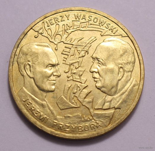 2 злотых 2011. Польша. История польской музыки - Джереми Пжибора, Ежи Васовски.