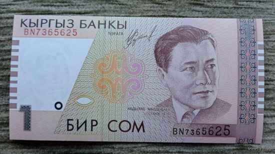 Werty71 Кыргызстан 1 сом 1999 UNC банкнота Киргизия