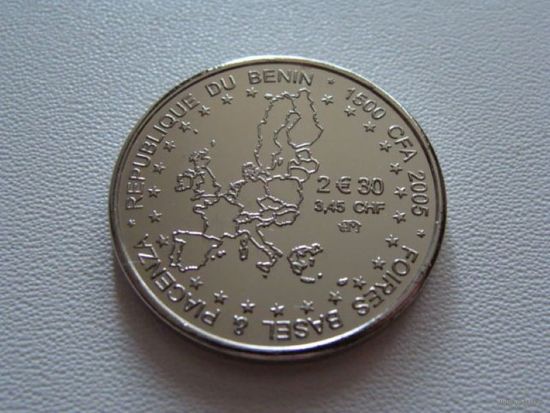 Бенин. 1500 франков 2005 год  KM#44  "Карта Евро"