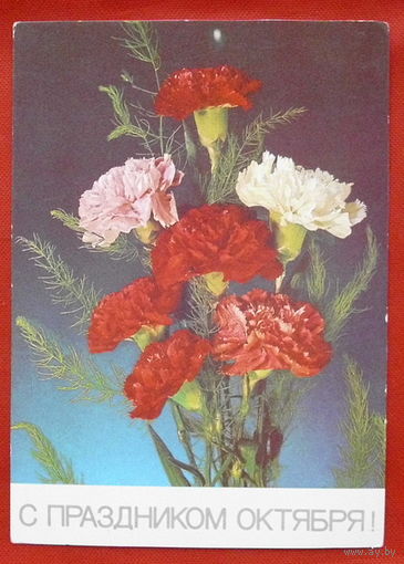 С Праздником Октября! Чистая. 1987 года. Дергилёва. # 71.