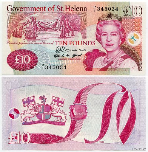 Остров Святой Елены. 10 фунтов (образца 2004 года, P12a, UNC)