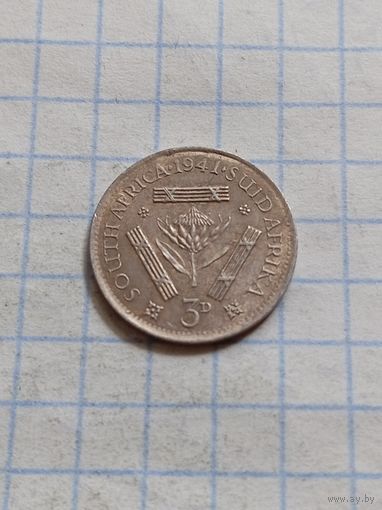 3 пенса 1941 года. Британская Южная Африка