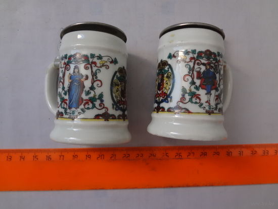 Пивные кружки (мини) Герб, дама, кавалер.