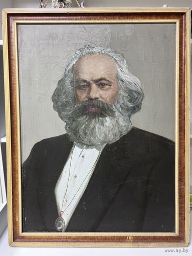 Портрет Карл Маркс холст масло ссср с рубля