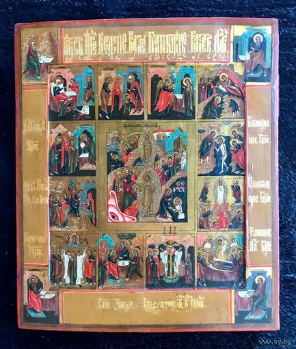 Праздники. Москва, XIX век.Размер 31х26,5 см.