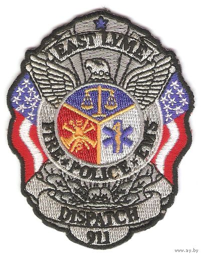 Нагрудный знак диспетчера службы спасения (911) города Ист-Лайм,округ Нью-Лондон, штат Коннектикут, США