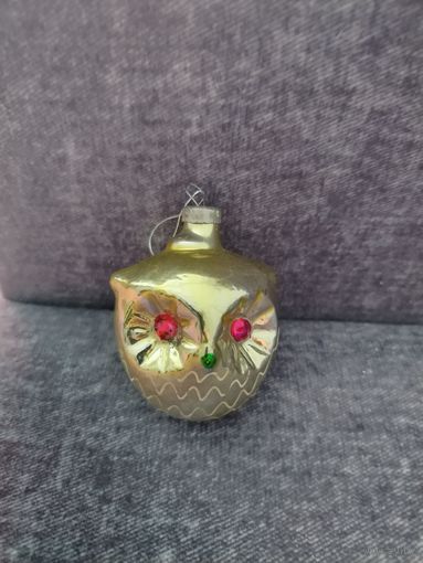 Елочная игрушка СССР. Сова, совушка.