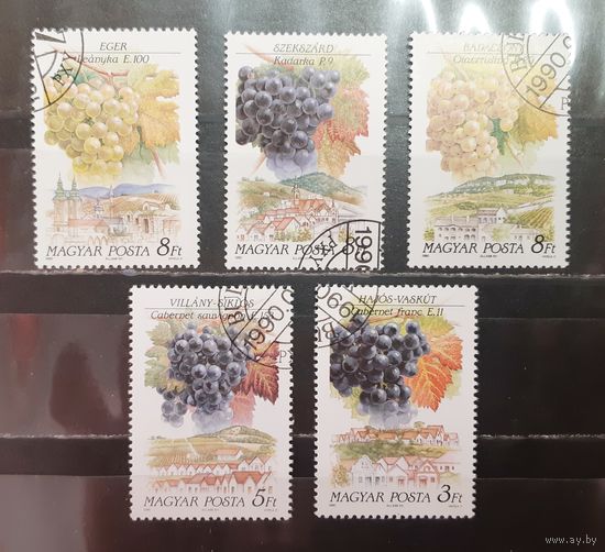 Венгрия. 1990 год. Флора. Виноград (1569)