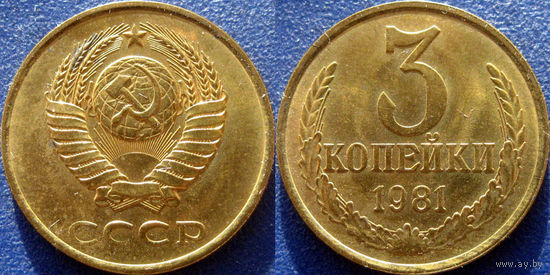 3 копейки 1981 года, аUNC