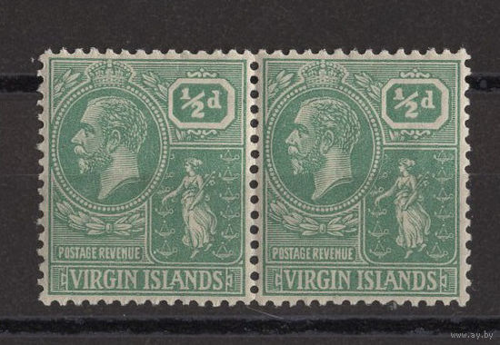 1922 Виргинские острова** Георг V, сцепка 2 марки (SG 86)