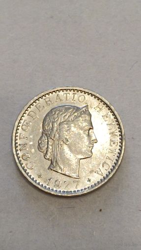 Швейцария. 20 раппенов 1977 года