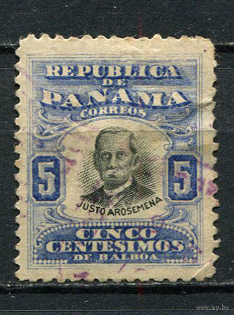 Панама - 1906/1908 - Хусто Аросемена 5С - [Mi.73] - 1 марка. Гашеная.  (Лот 66EZ)-T25P5