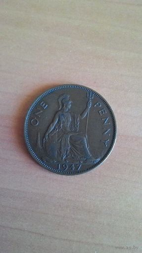 Великобритания, 1 пенни 1947 года.