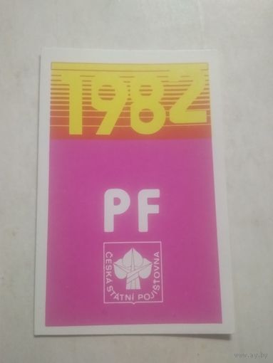 Карманный календарик. ЧССР. 1982 год