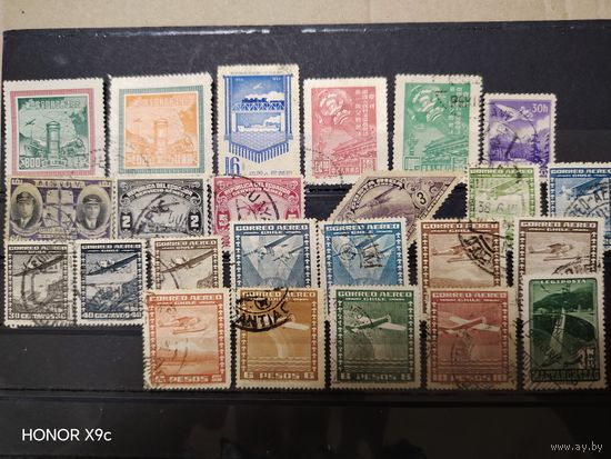 Лот старых гашенных марок Авиации