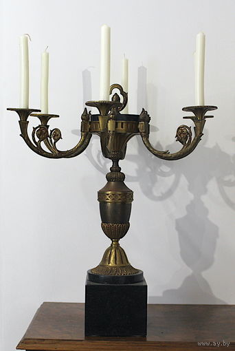 КАНДЕЛЯБР БРОНЗА МРАМОР 19 век