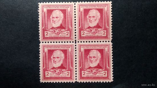 США\а111\1940 Ми 461 Д.Г.Уиттьер аериканский поэт  MNH