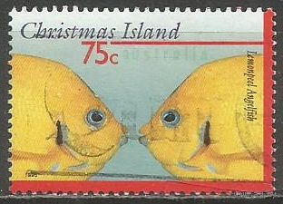 Остров Рождества. Рыбы. Ангел лимонный. 1995г. Mi#413.