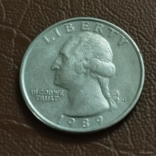 США квотер (25 центов) 1989г. D