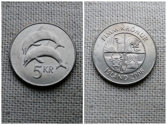 Исландия 5 крон 2008/дельфины
